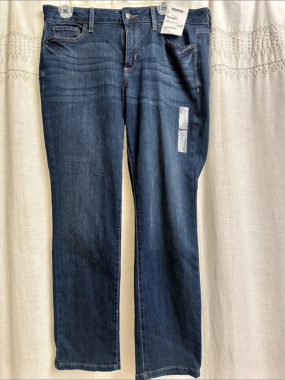 Sonoma The Everyday Jean Mid Rise Straight Leg Jeans Waist 12 short NWT